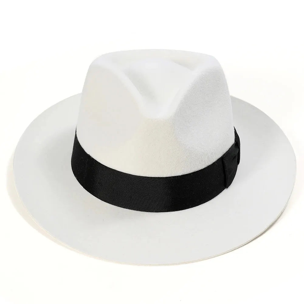 Classic Wide‑Brim Fedora Hat