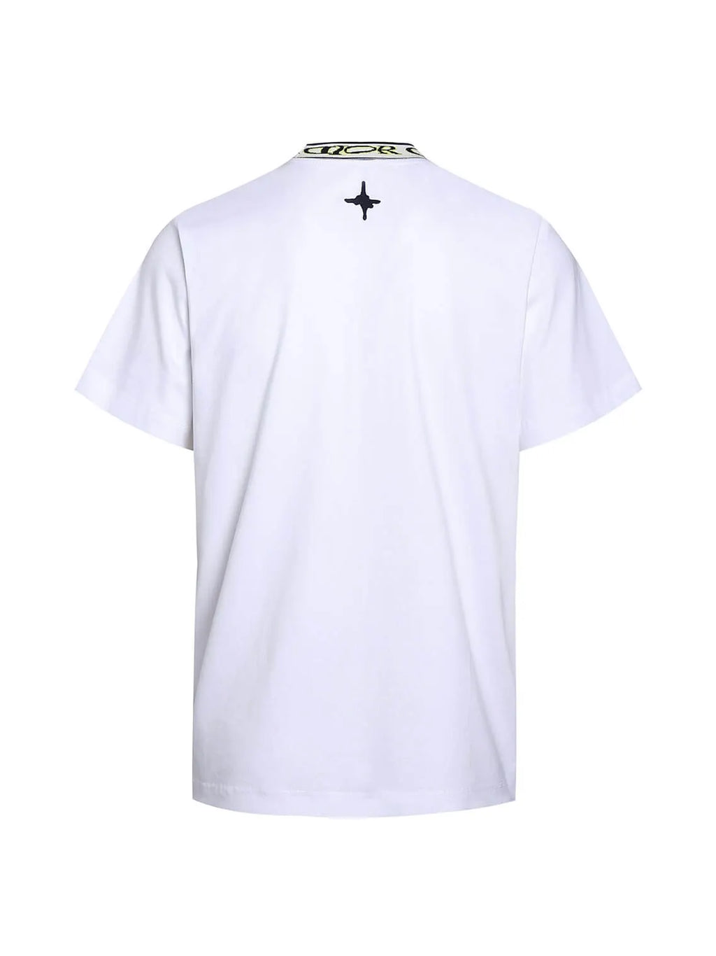 Plain‑Knit Rib Collar Embroidered T‑Shirt