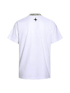 Plain‑Knit Rib Collar Embroidered T‑Shirt