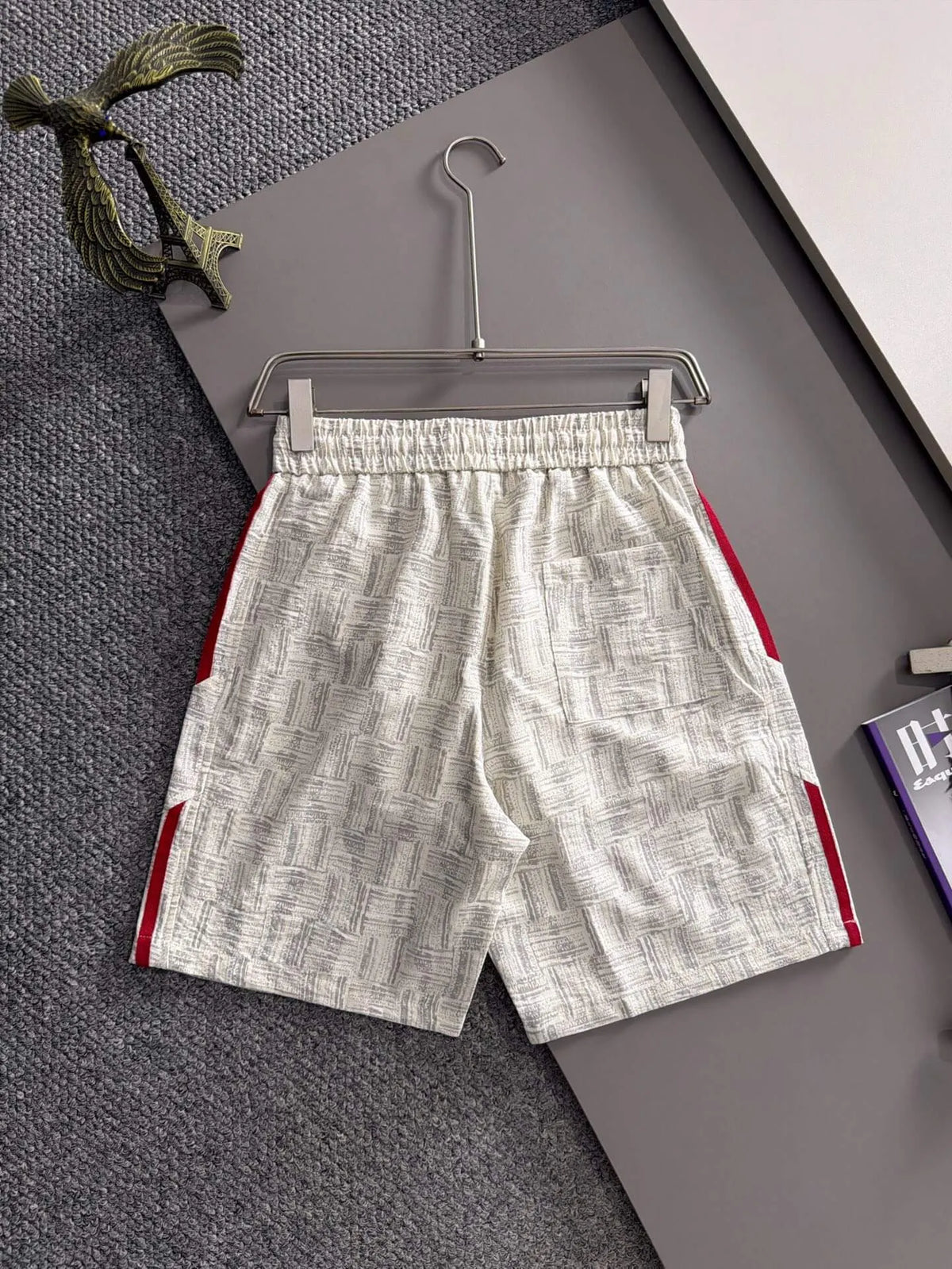 Horse Embroidery Side Stripe Shorts