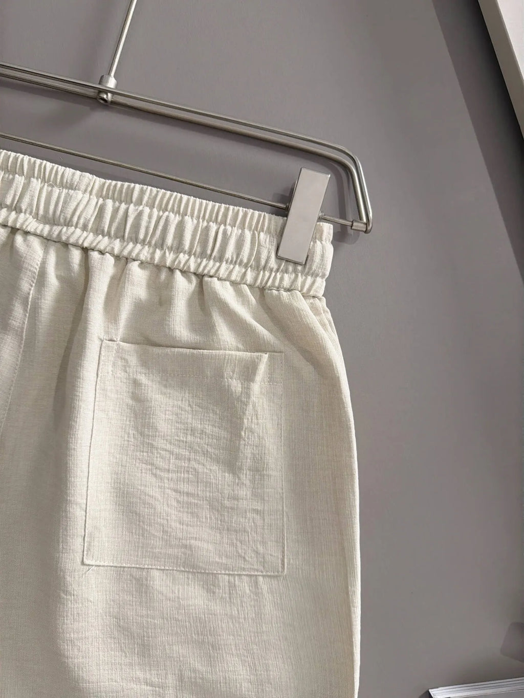 Plaid Cuff Label Decor Shorts