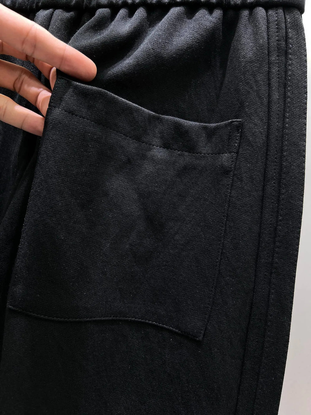 Geometric Embroidery Loose Straight Pants