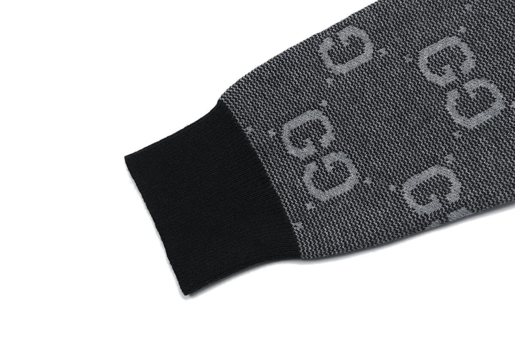 Jacquard Crew Neck Knit Sweater
