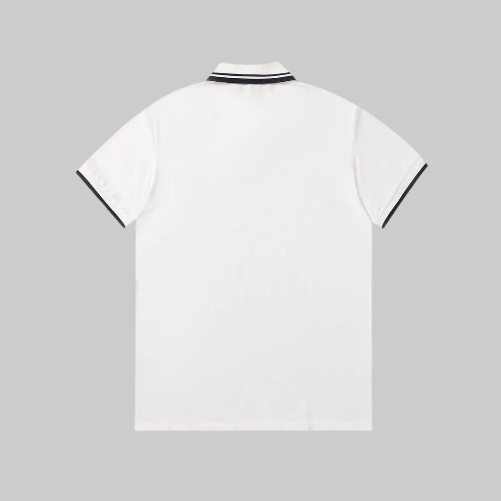 Dual‑Eye Gaze‑Motif Embroidered Polo Shirt