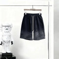 Embossed Pattern Drawstring Sweat Shorts