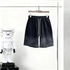 Embossed Pattern Drawstring Sweat Shorts