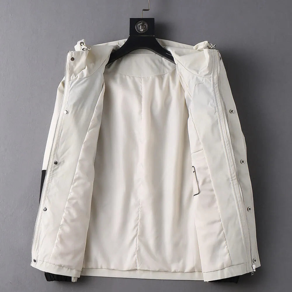 Contrast Panel Sporty Hooded Jacket