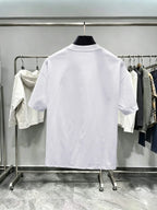 Layered Logo Fashion Crew Neck T‑Shirt