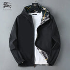 Plaid Lined Reversible Hooded Zip‑Up Jacket