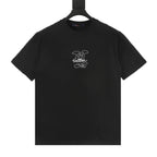 Dotted Outline Cursive Dual-Sided Print T-Shirt