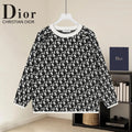 Oblique Jacquard Crew Neck Knit Sweater