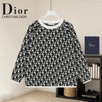 Oblique Jacquard Crew Neck Knit Sweater