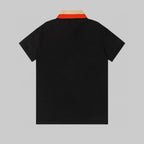 Striped Letter Polo Shirt