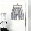 Plaid Drawstring Casual Shorts