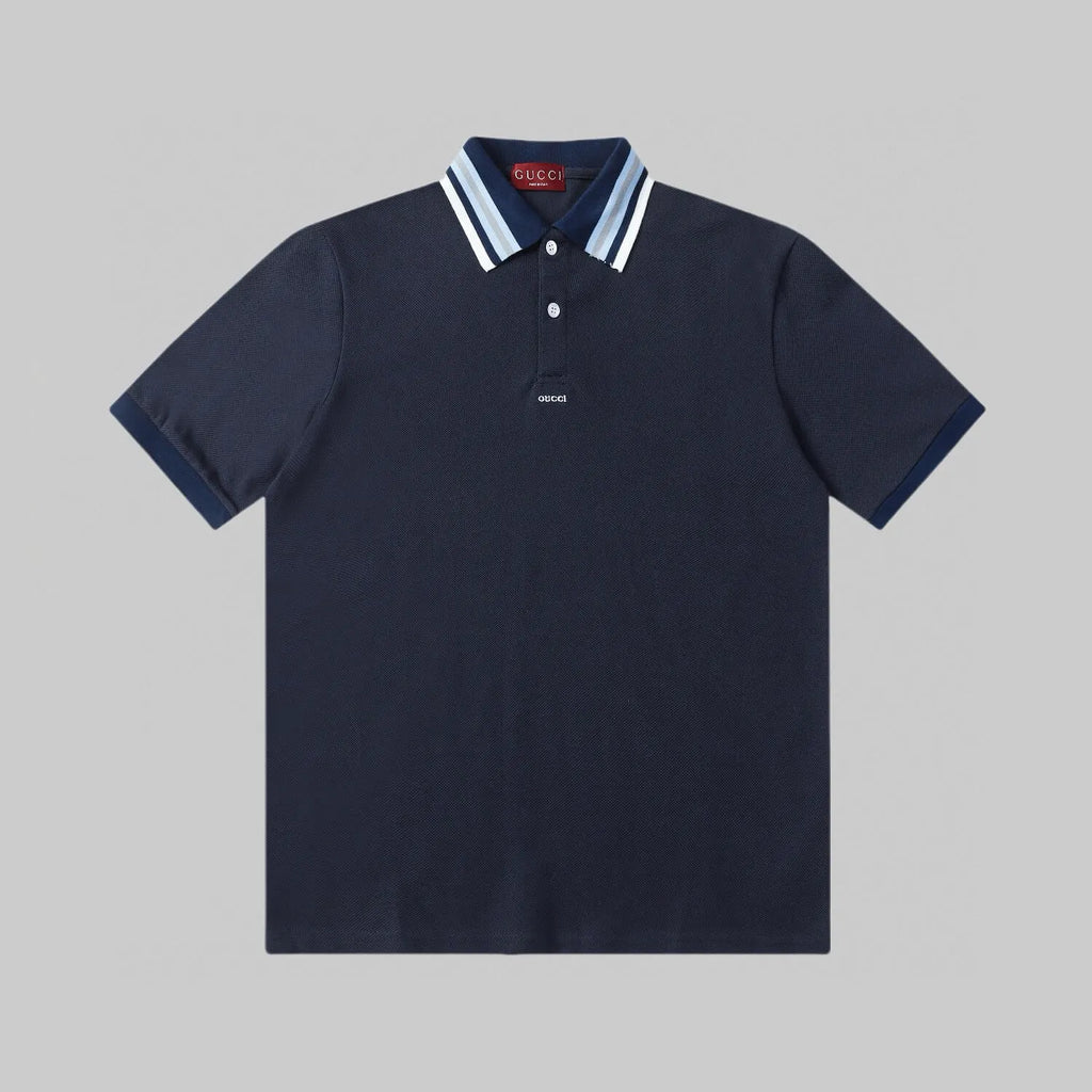 Letter‑Embroidered Polo Shirt