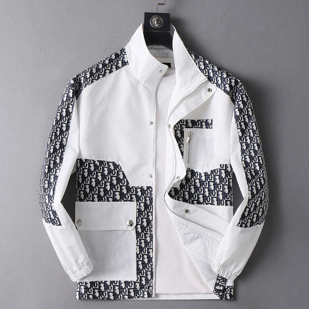 Mixed Print Cargo Pocket Jacket