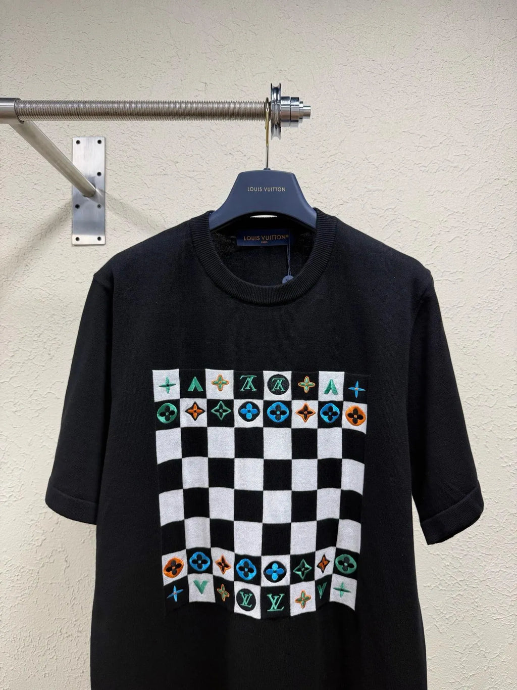 Checkerboard Knit T-shirt