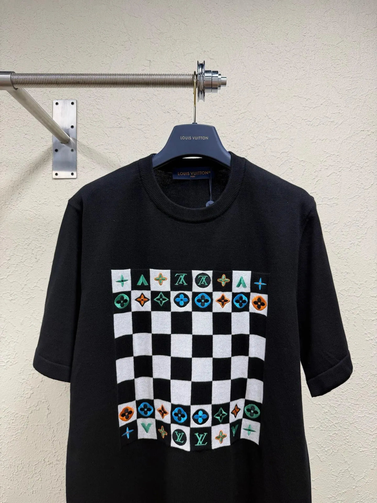 Checkerboard Knit T-shirt