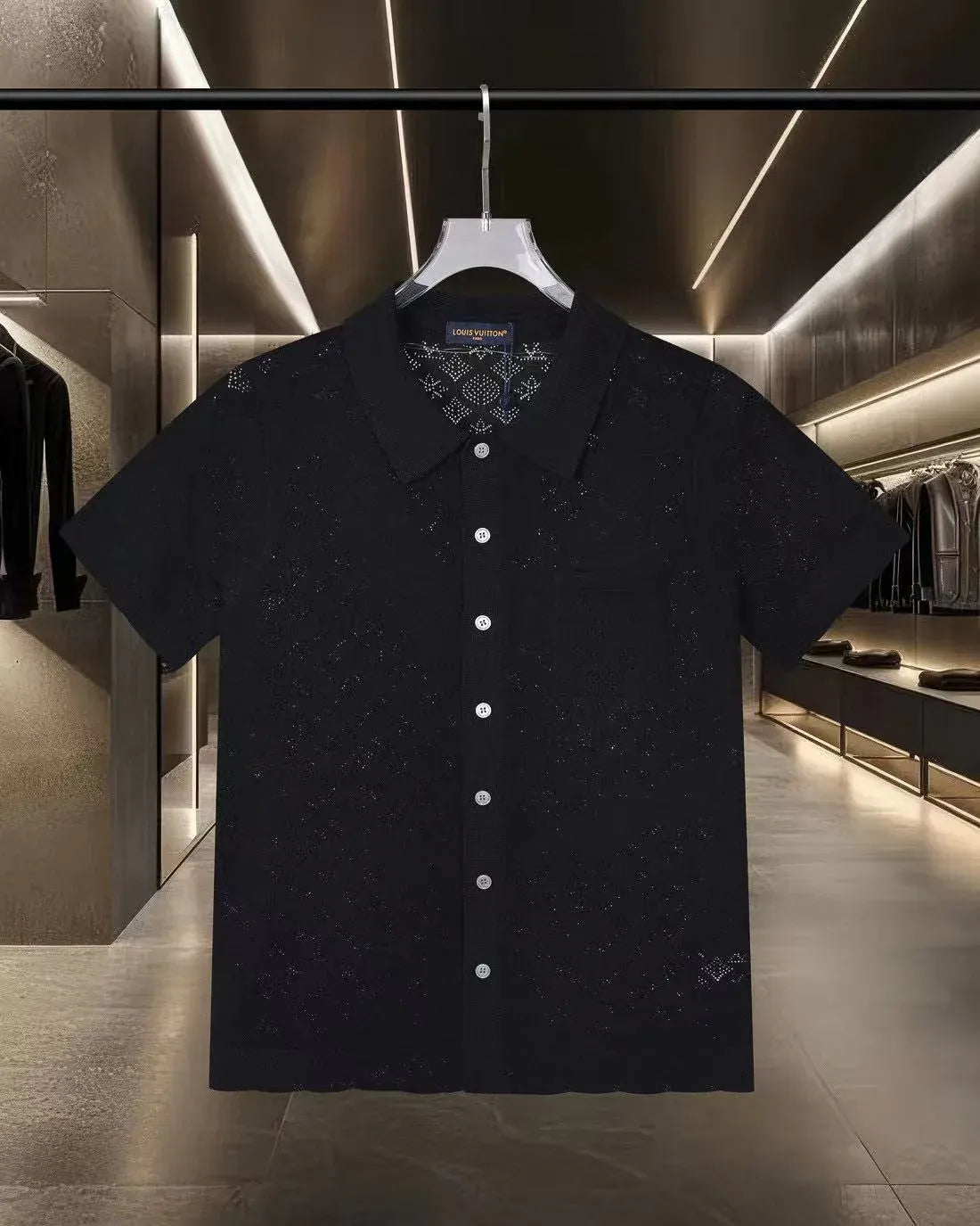 Hollow-out jacquard T-shirt