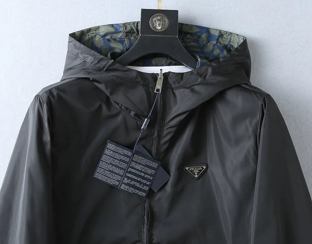Floral Print Reversible Collared Jacket &Hooded Jacket