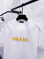 Layered Logo Fashion Crew Neck T‑Shirt