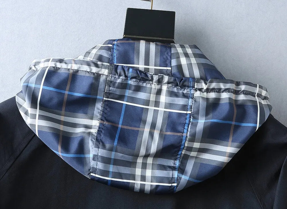 Plaid Lined Casual Hooded Jacket