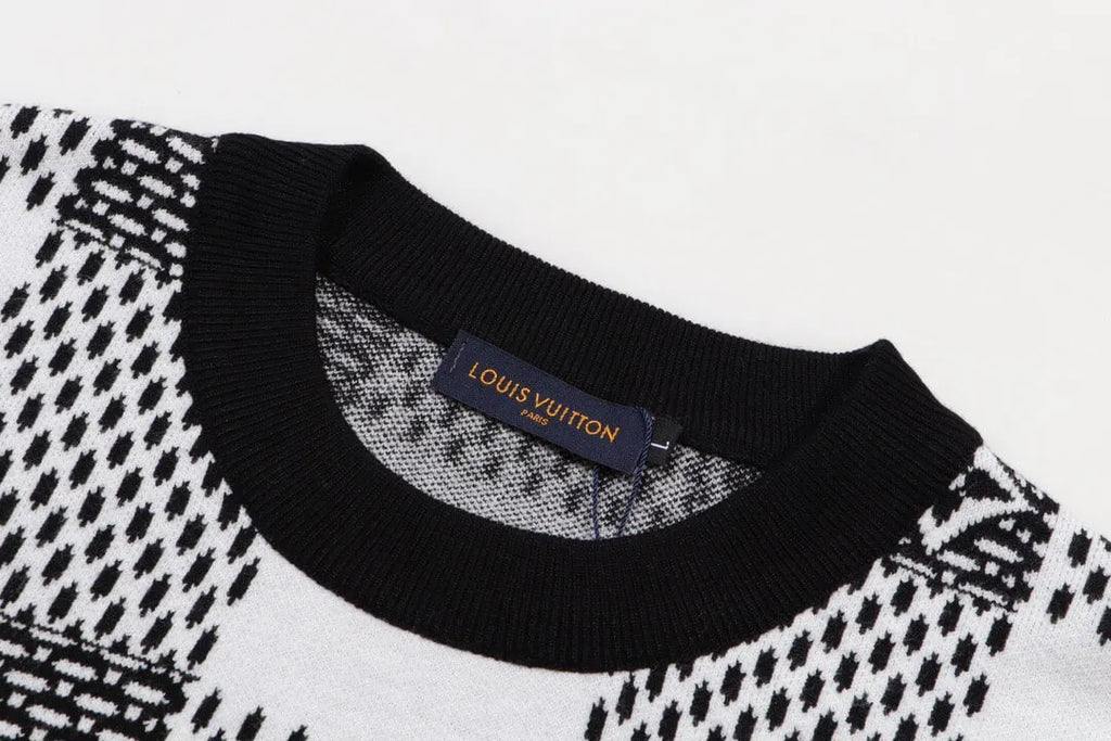 Checkered Monogram Knit Sweater