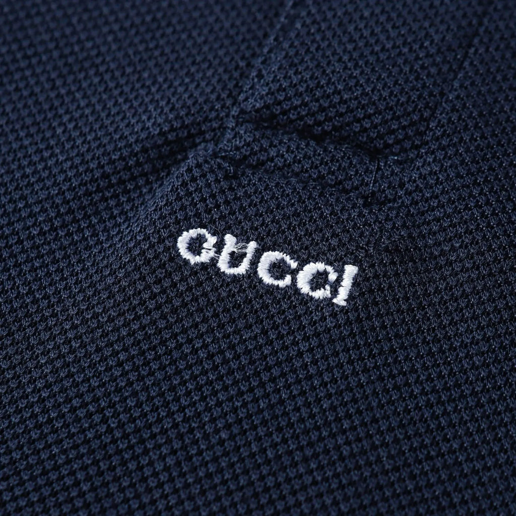 Letter‑Embroidered Polo Shirt