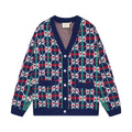 Multicolor Stripe Monogram Knit Sweater Cardigan
