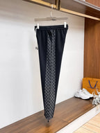 Interlocking Pattern Side Stripe Drawstring sweatpants