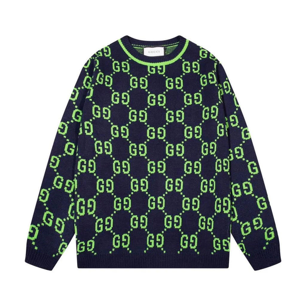 Lime Jacquard Knit Sweater
