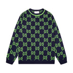 Lime Jacquard Knit Sweater