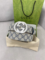 Trendy Monogram Webbing Belt with Metal Buckle