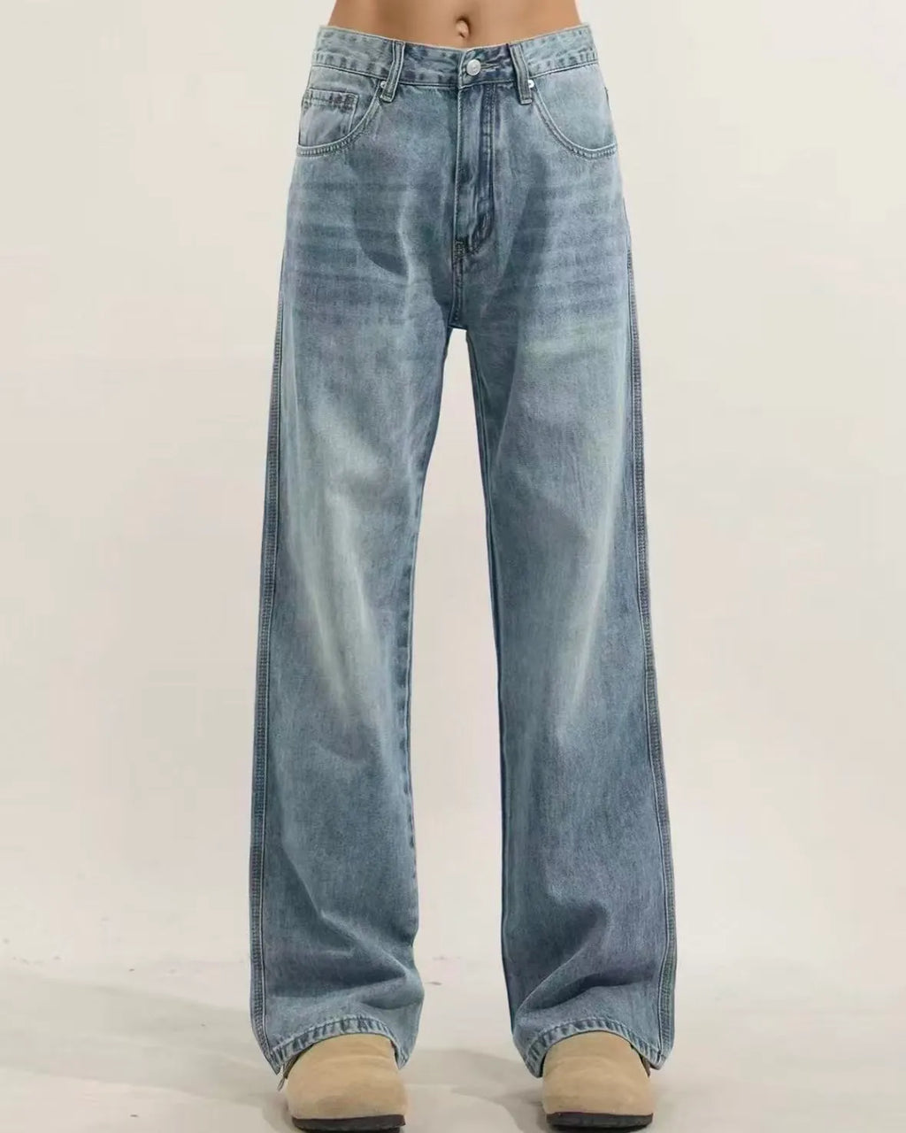 Vintage Washed Denim Jeans
