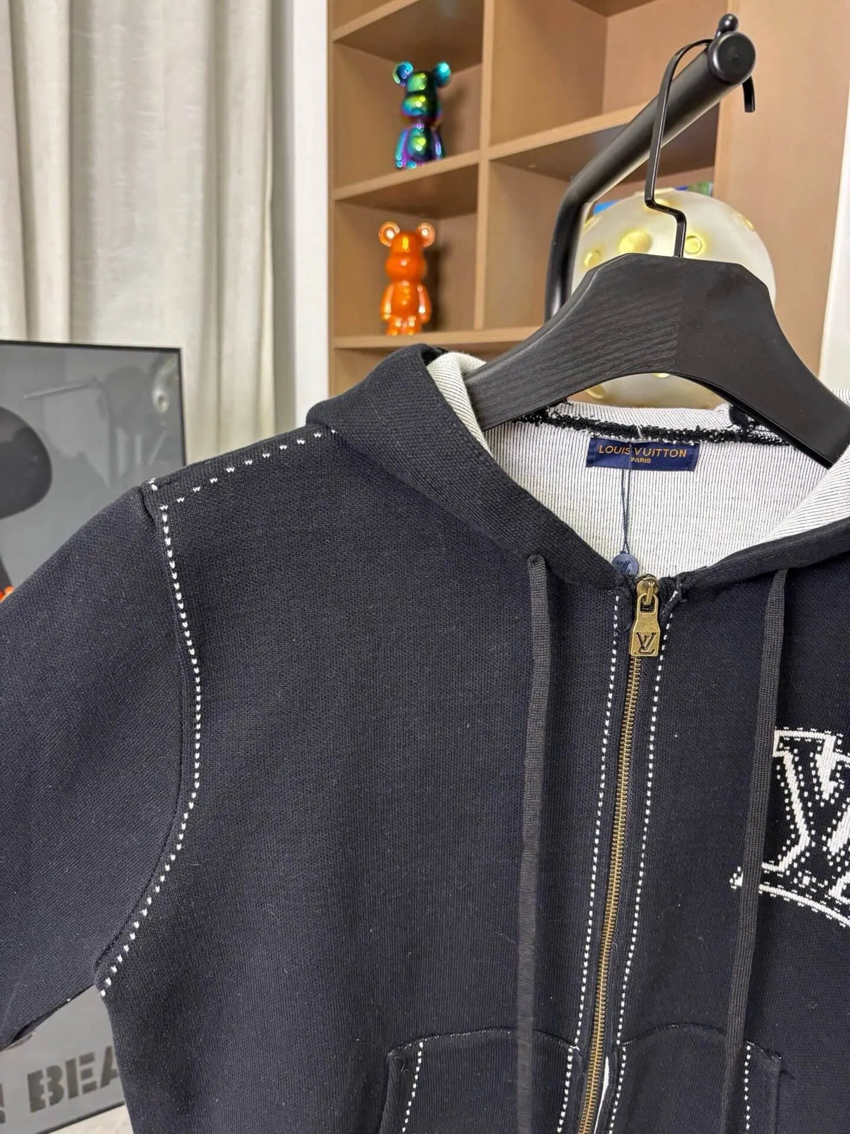 Intarsia Wool Zip-Up Jacket