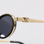 Round Metal Frame Triomphe Logo Sunglasses
