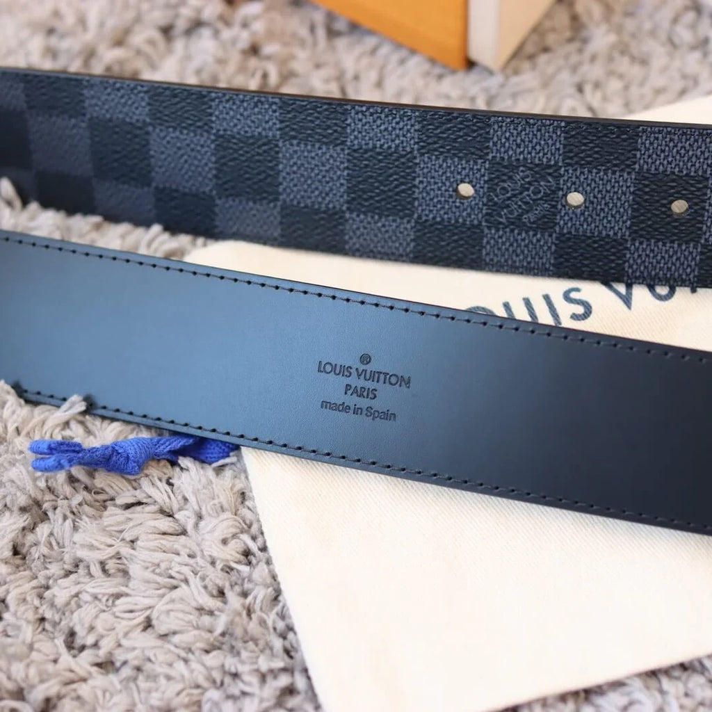Matte Check Pattern Belt