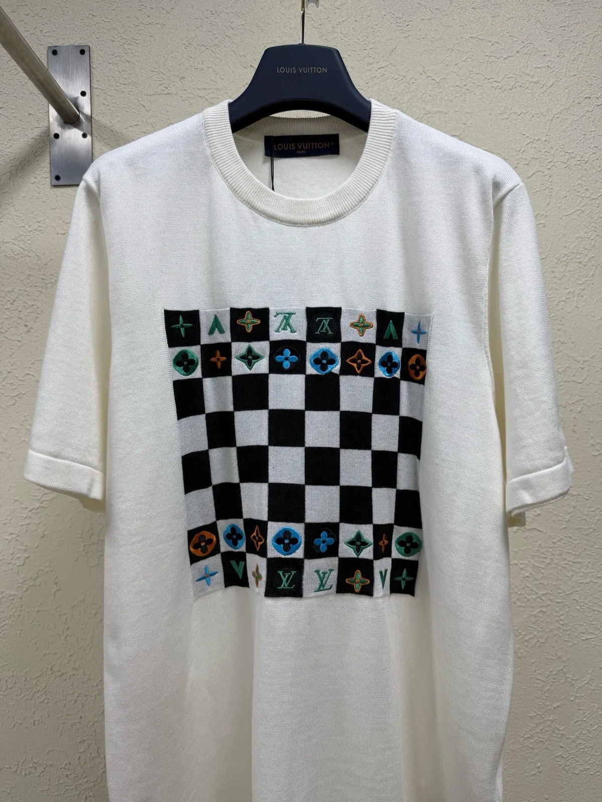 Checkerboard Knit T-shirt