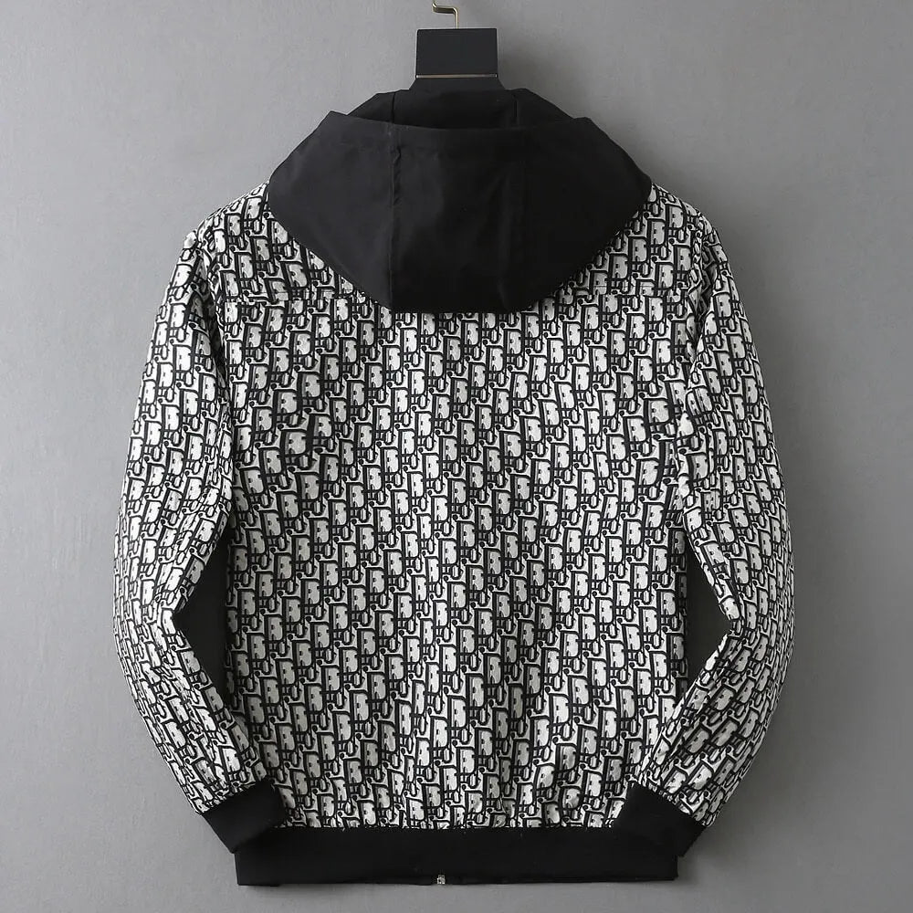 Monogram Spliced Hooded Jacket