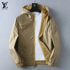 Square Patch Casual Hooded Jacket
