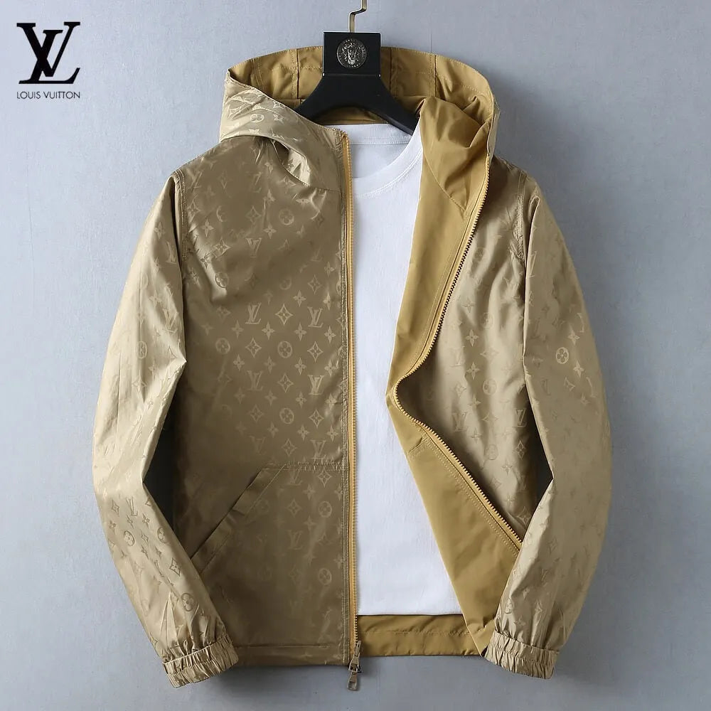 Square Patch Casual Hooded Jacket