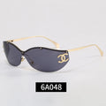 Curved Rimless Wrap Shades Sunglasses