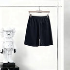Cross‑Graphic Print Drawstring Shorts