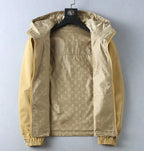 Square Patch Casual Hooded Jacket