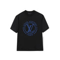 Blue Circular Logo Letter T-Shirt