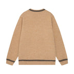 Crest Logo Striped Trim Sweater