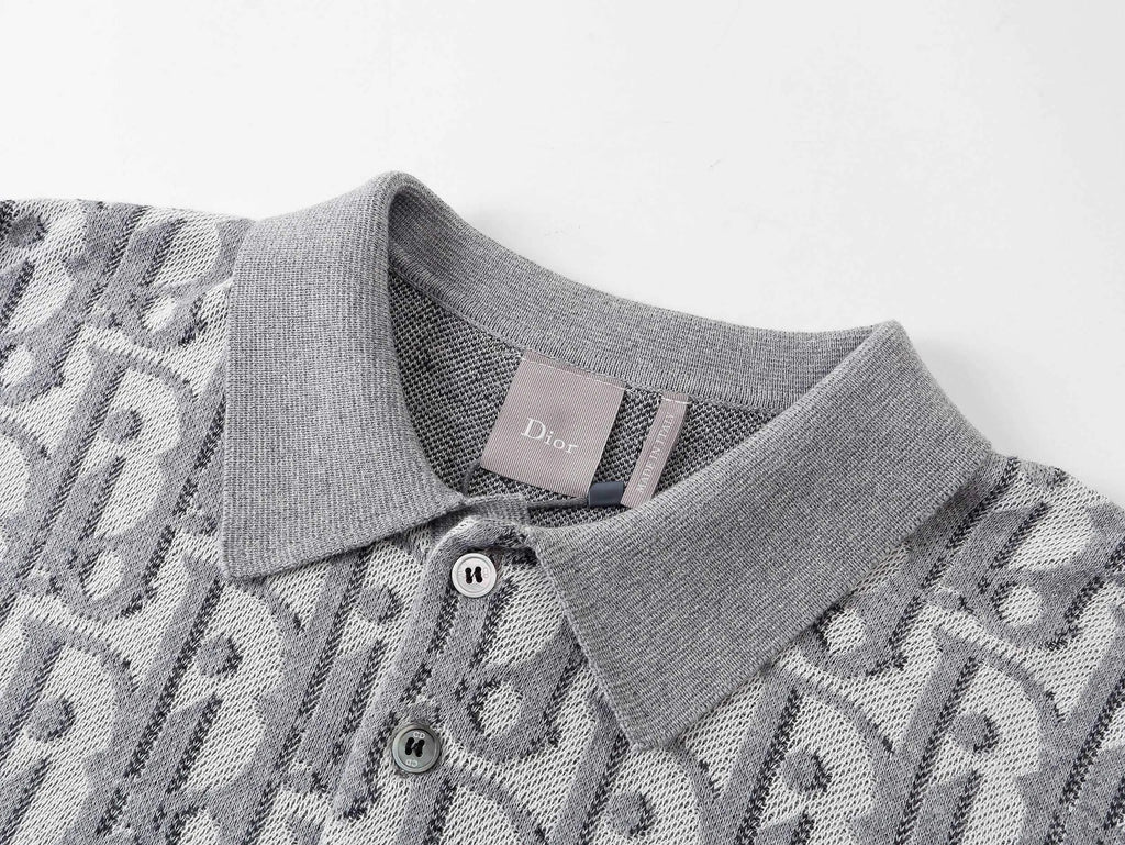 All‑Over Jacquard Knit Polo Shirt