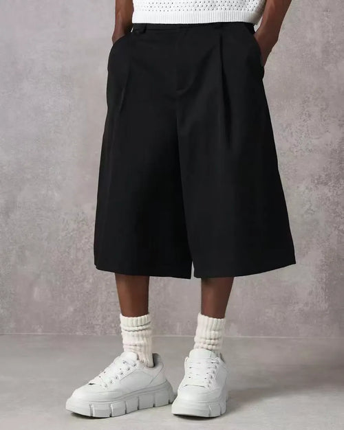 Pleated Wide‑Leg Summer Dress Shorts