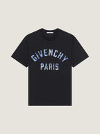 Purple Gradient Letter Print T‑Shirt