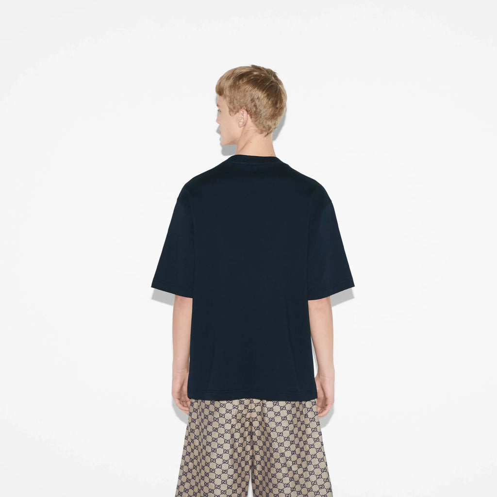 Red‑Green Letter Print T‑Shirt